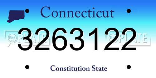 3263122 Connecticut License Plate