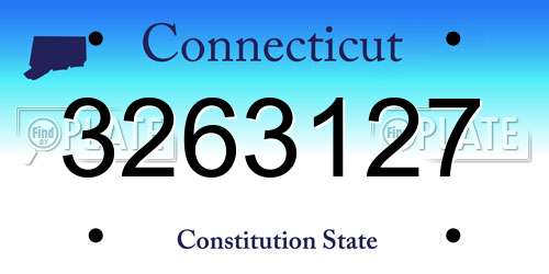 3263127 Connecticut License Plate