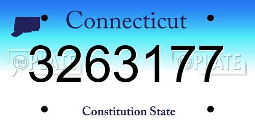 3263177 Connecticut License Plate