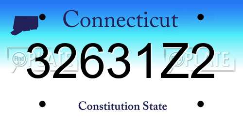 32631Z2 Connecticut License Plate