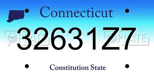 32631Z7 Connecticut License Plate