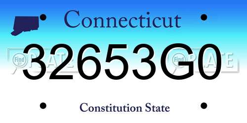 32653G0 Connecticut License Plate