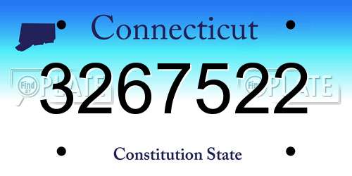3267522 Connecticut License Plate