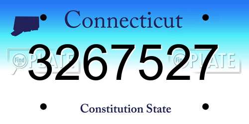 3267527 Connecticut License Plate