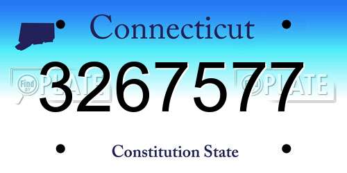 3267577 Connecticut License Plate