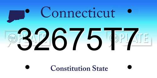 32675T7 Connecticut License Plate