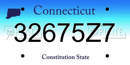 32675Z7 Connecticut License Plate