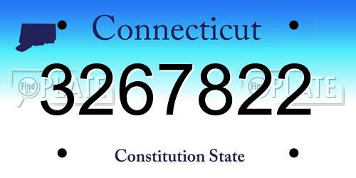 3267822 Connecticut License Plate