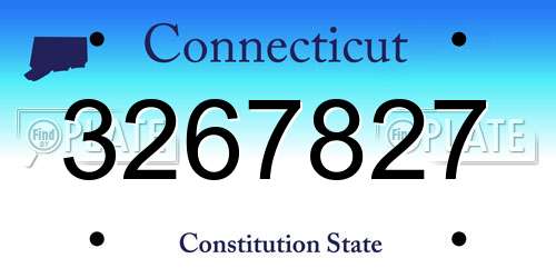 3267827 Connecticut License Plate