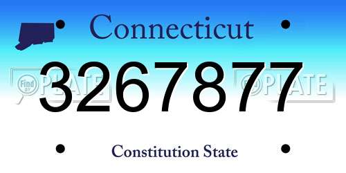 3267877 Connecticut License Plate