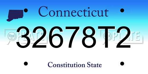 32678T2 Connecticut License Plate