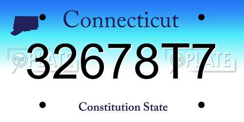 32678T7 Connecticut License Plate