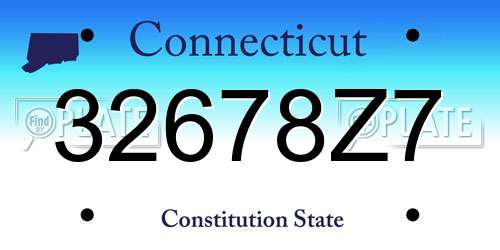32678Z7 Connecticut License Plate