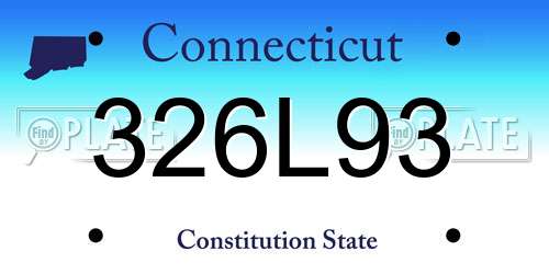 326L93 Connecticut License Plate