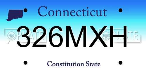 326MXH Connecticut License Plate
