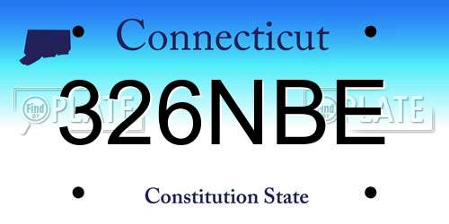 326NBE Connecticut License Plate