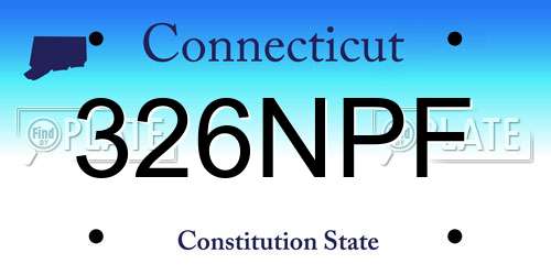 326NPF Connecticut License Plate