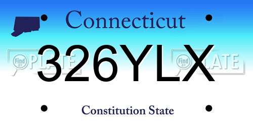 326YLX Connecticut License Plate