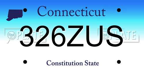 326ZUS Connecticut License Plate