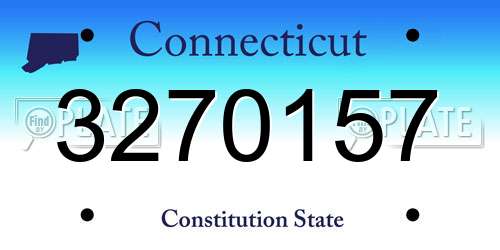 3270157 Connecticut License Plate