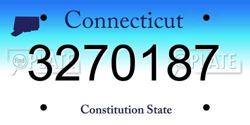 3270187 Connecticut License Plate