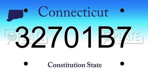 32701B7 Connecticut License Plate