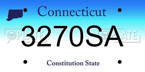 3270SA Connecticut License Plate