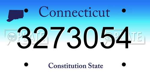 3273054 Connecticut License Plate