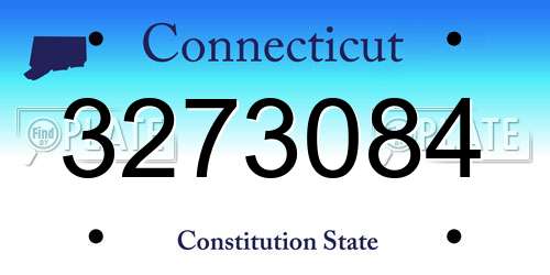 3273084 Connecticut License Plate