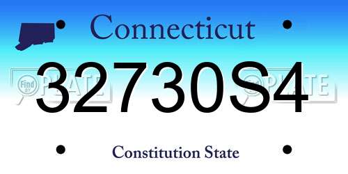 32730S4 Connecticut License Plate