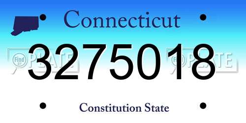 3275018 Connecticut License Plate