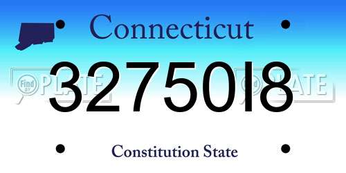 32750I8 Connecticut License Plate