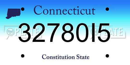 32780I5 Connecticut License Plate