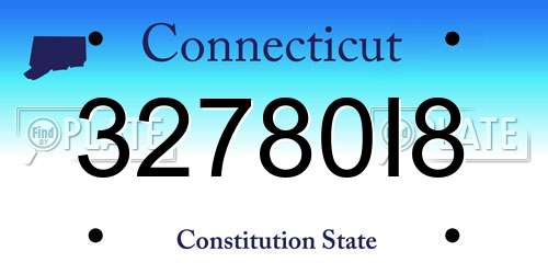32780I8 Connecticut License Plate