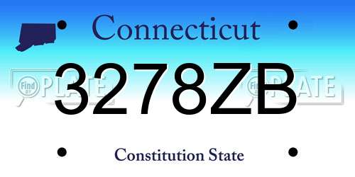 3278ZB Connecticut License Plate
