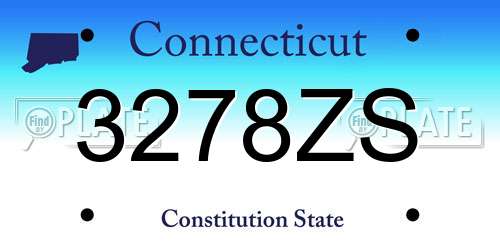3278ZS Connecticut License Plate
