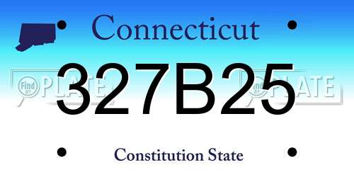327B25 Connecticut License Plate