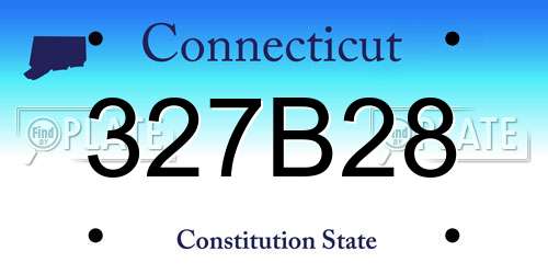 327B28 Connecticut License Plate