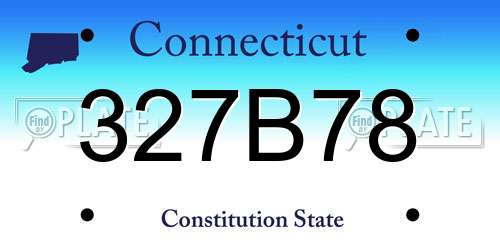 327B78 Connecticut License Plate
