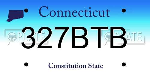 327BTB Connecticut License Plate