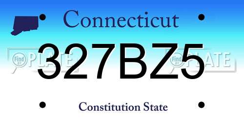 327BZ5 Connecticut License Plate