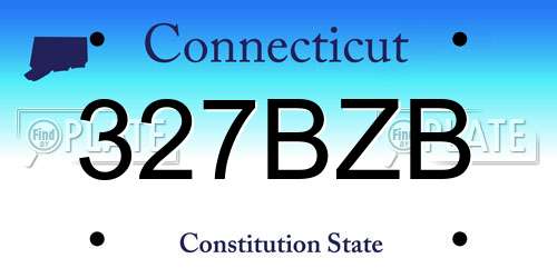 327BZB Connecticut License Plate