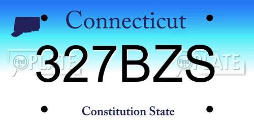 327BZS Connecticut License Plate