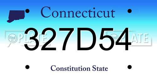 327D54 Connecticut License Plate