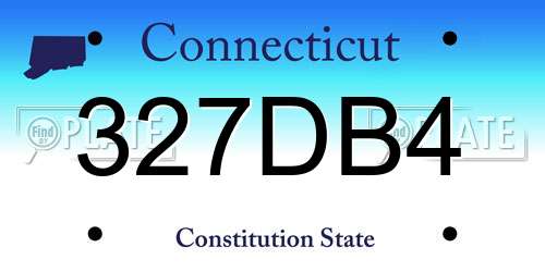 327DB4 Connecticut License Plate