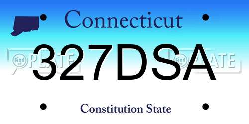 327DSA Connecticut License Plate