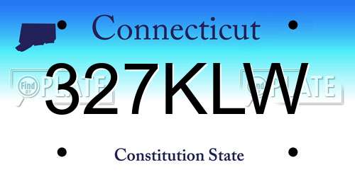 327KLW Connecticut License Plate