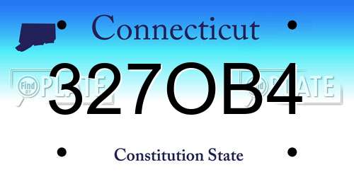 327OB4 Connecticut License Plate