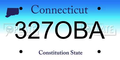 327OBA Connecticut License Plate