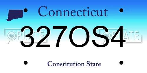 327OS4 Connecticut License Plate